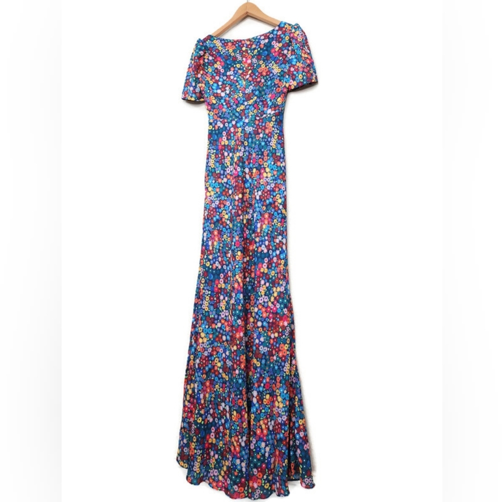 STAUD Lea Maxi Dress in Rainbow Flower Market Size 2 - Picture 4 of 10